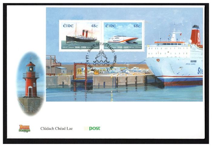 2006 Ireland Centenary of the Rosslare  Fishgaurd Ferry Commemorative Stamps Miniature Sheet An Post First Day Cover (FDC)