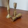 Fabulous Set of Three Jahi Brushed Gold Brass Candlesticks/Candleholders by the Ethical Lifestyle Brand Nkuku, Brand New with Tags Image 6