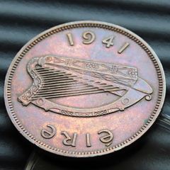 Ireland 1941 Penny Irish coin 85 years old collector grade