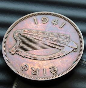 Ireland 1941 Penny Irish coin 85 years old collector grade