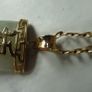 9ct Gold and Jade Pendant Necklace, Chinese Character Design, Italian 375 Chain Image 6
