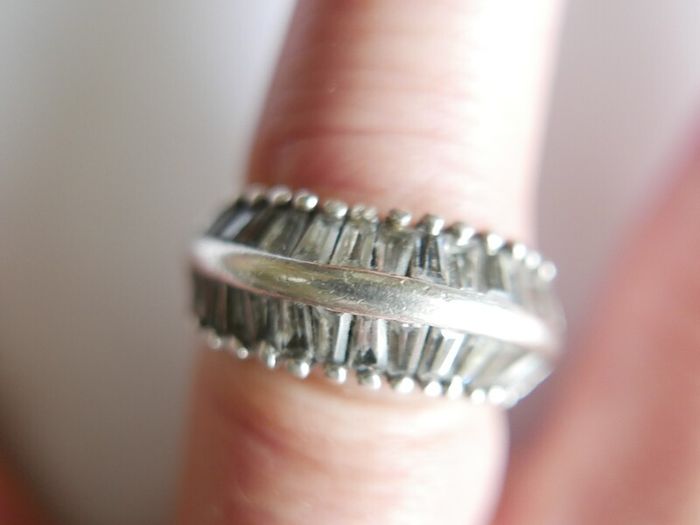 Vintage Cubic Zirconia Sterling Silver 925 Fancy Large Cluster Ring size:O 6,78g