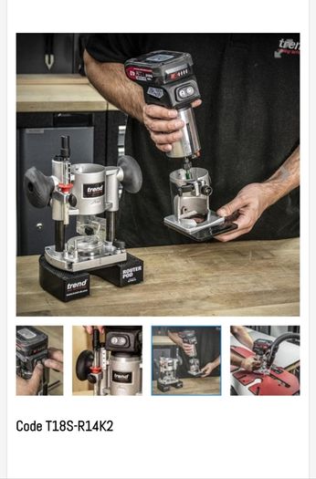Trend T18S/R14K2 18V 1/4" Brushless Router Kit (2x4Ah batteries & fast charger)