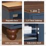 Slim Bedside Table, Farmhouse Nightstand, Glass Door Narrow Bedside Table with Storage, Blue Slim Bedside Cabinets with Adjustable Shelf, Small Side Tables Living Room, Bedroom Image 6