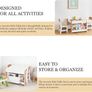 Kids Table and Chair Set, 4 in 1 Toddler Desk with Storage Drawer, Wooden Activity Table for 2 in 1 Detachable Tabletop,Bookshelf, Suitable for Classroom, Home, Nursery, Playroom Image 3