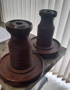 candle stands wodden turned