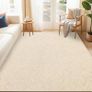 Rugs Living Room 120x170 cm, Beige Rug Non Slip Geometric Carpet, Fluffy Shaggy Area Rugs for Bedroom Lounge Kids Office Image 5