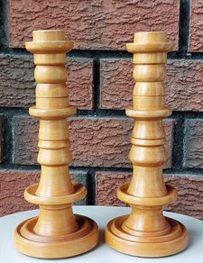 Vintage Wooden Candlesticks