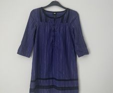 Girls Purple Striped Cotton Dress (12-13Y)