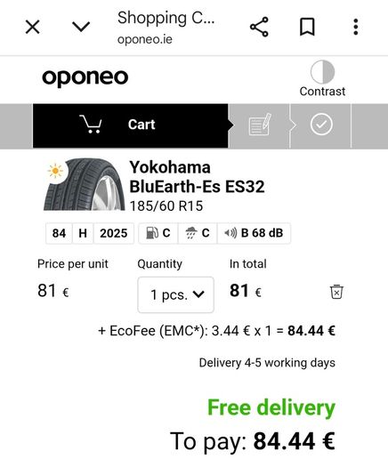 2xTyres 185/60/R15
