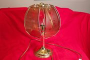 Vintage brass  etched glass table lamp 1970s/80s,