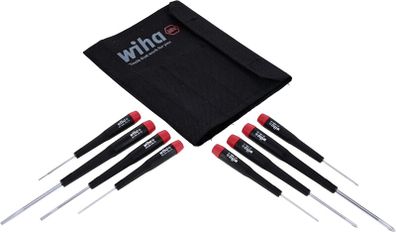 Wiha 26199 Slotted and Phillips Precision Screwdriver Set in Rugged Canvas Pouch