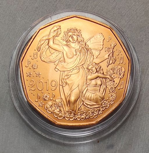 Austria 5 Euro Copper Uncirculated Coin 2019 - 150th Anniversary of the State Opera in Vienna - New Year Coins