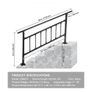 Outdoor Stair Railing, Fits for 1-4 Steps Transitional Wrought Iron Handrail, Adjustable Exterior Stair Railing, Handrails for Concrete Steps with Installation Kit, Matte Black Outdoor Handrail Image 2