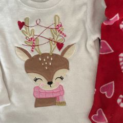 Fleecey soft Christmas reindeer candy cane pyjamas 5-6 years