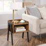 _Bedside table, bedside table, side table with industrial design, stackable bedside table with open compartment, retro, rustic wood look, accent furniture with metal legs, stable, vintage Image 6