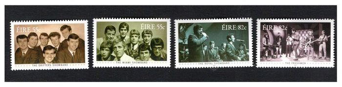 2010 Ireland Legendry Showbands (Miami Showband, The Drifters Showband, The Royal Showband & The Freshman ) Commemorative Stamps Mint Never Hinged (MNH)