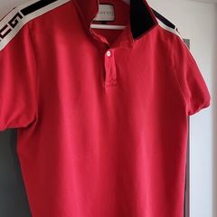 Red Polo 3-Button Mens Top Sz M