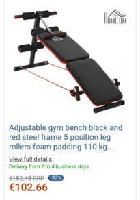 Homecom adjustable bench press