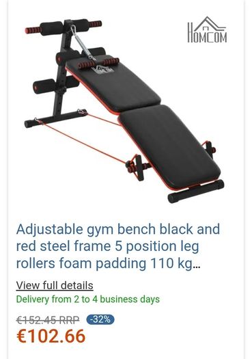 Homecom adjustable bench press
