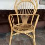Vintage Franco Albini Style Cane and Bamboo Wicker Chair Mid Century Modern Boho Image 10