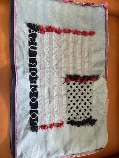 Vintage Polo Sport Ralph Lauren Flag Pillow Cover 25x15 Oversized Lumbar Woven Jacquard Intarsia Americana Throw Pillow 1990s