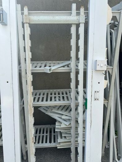 Cold room door with frame and shelving