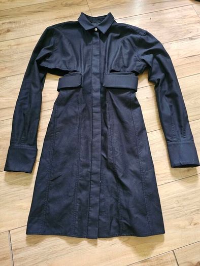 Givenchy Mini Black Cutout Cotton Shirt Dress