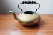 Vintage brass footed tea kettle no lid  height 19cm