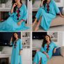 Turquoise Embroidered Kaftan  Red & Navy Image 3