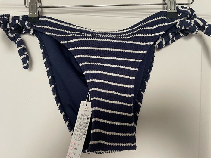bikini two piece swim suit bathing suit blue stripe by Accessories size 12 new