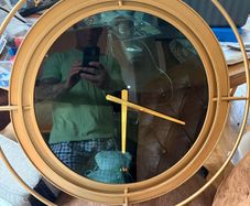 gold and black clock