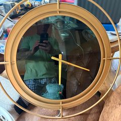 gold and black clock
