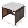 11 Piece Outdoor Dining Set with Cushions Poly Rattan Brown Image 2
