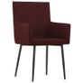 Dining Chairs with Armrests 2 pcs Wine Red Fabric Image 7