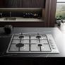 Built-in 60cm Gas Hob - Stainless Steel with 4 Cooking Areas, Easy Clean Surface, One -Hand Ignition, 60 x 52 x 8.9 cm (L x W x H) Image 2