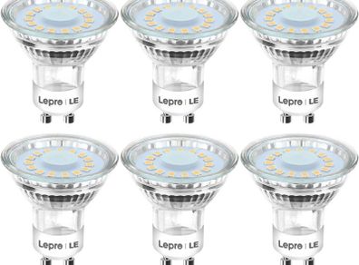 LED Bulbs Warm White 2700K, 4W 350lm Spot Light Bulbs, 50W Halogen Spotlight Equivalent, Energy Saving GU10 LED Lightbulbs, 120 Degree Wide Beam, Non-dimmable, Pack of 6 (FREE POSTAGE)