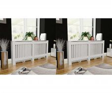 Radiator Covers 2 pcs White MDF 172 cm