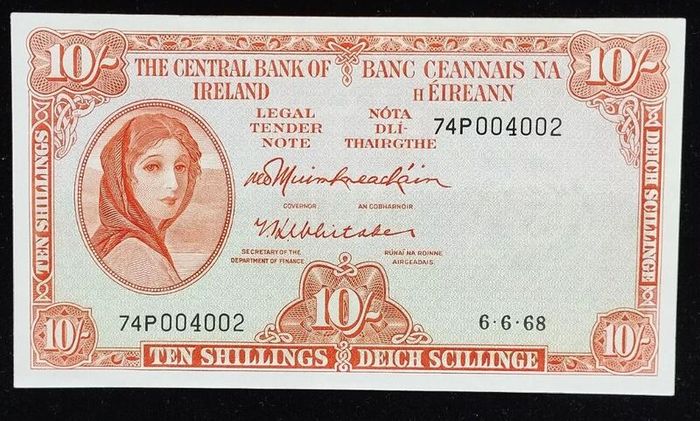 Ireland | 10 Shillings | Lady Lavery | 1968 | P.63a | 79 P 004002 | aUNC