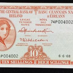 Ireland | 10 Shillings | Lady Lavery | 1968 | P.63a | 79 P 004002 | aUNC