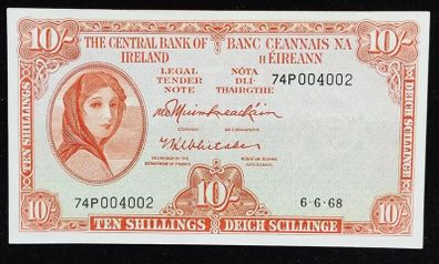Ireland | 10 Shillings | Lady Lavery | 1968 | P.63a | 79 P 004002 | aUNC