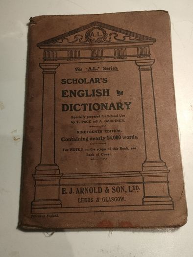 Scholar's English Dictionary by T.Page and A. Gardiner
