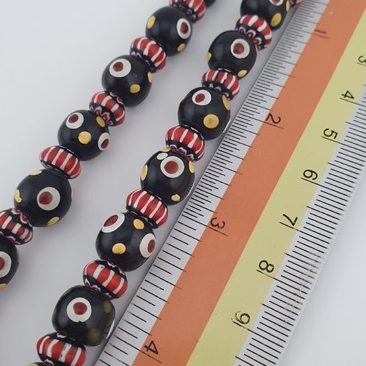 Vintage Venetian Style Thousand Eyes & Chevron Glass Beads Necklace