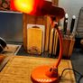 1970s bright orange table lamp Image 2