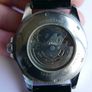 Winner Automatic Watch Skeleton Back Silvertone Red Dial Date Black Band Works Image 8