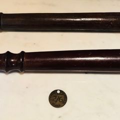 Pair of Antique Victorian / Edwardian Turned Hardwood Police Truncheons