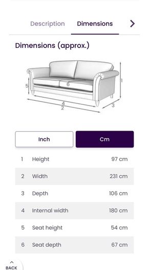 DFS Woodstock 4 Seater Sofa