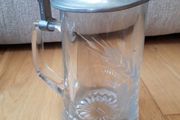 Vintage Glass  Beer Stein / Tankard