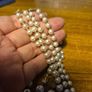 1960s Vintage Faux Pearls Crystal 4 Strand Japan 17.5 Inch Necklace 60s Image 6