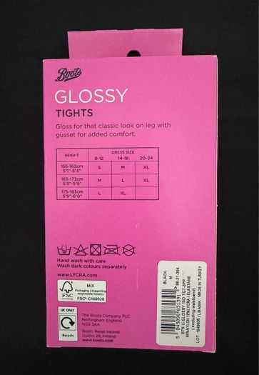 Boots Glossy Tights 3 Pair Pack Size Medium